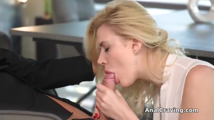 Big cock anal drilling of big tit Kitty on the table