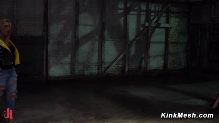 Lezdom agent spanks busty blonde