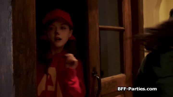 Trick or treat foursome with girlfriends